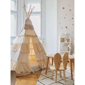 Tente tipi blanc chic avec volants