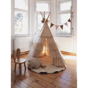 Tente tipi blanc chic avec volants