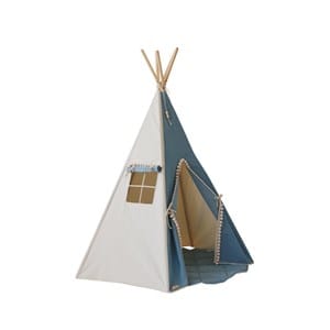 Tente tipi avec pompoms et tapis jeans