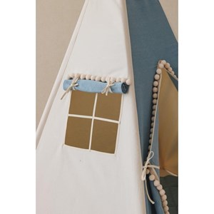 Tente tipi avec pompoms et tapis jeans
