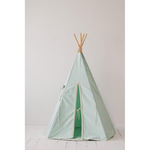 Tente tipi avec pompoms et tapis vert me