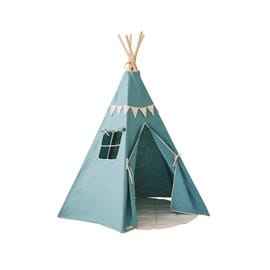 Tente tipi avec guirlande et tapis gold