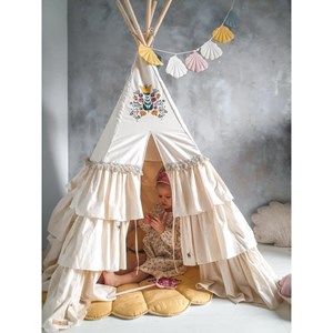 Tente tipi avec tapis honey - beige, jau
