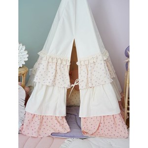 Tente tipi rose blanc avec volants