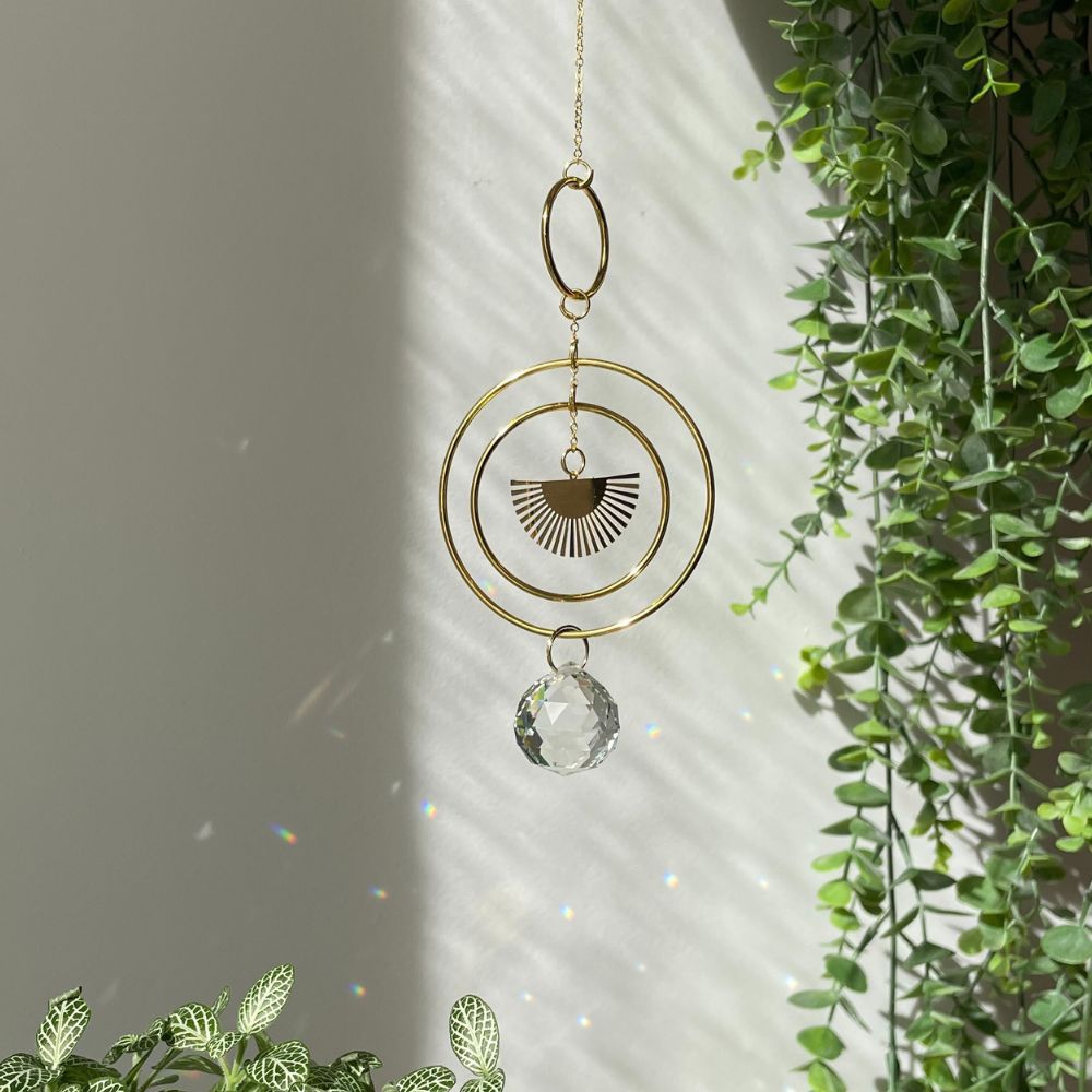 Attrape-Soleil Suspendu Eclipse - Décoration Feng Shui Avec Cristal Prisme Arc-en-Ciel