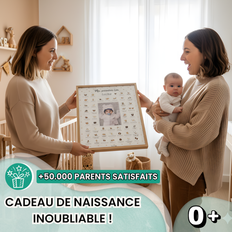 Cadre affiche mes premières fois ourson (Keep love) - Image 1