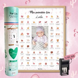 Cadre affiche mes premières fois flamant