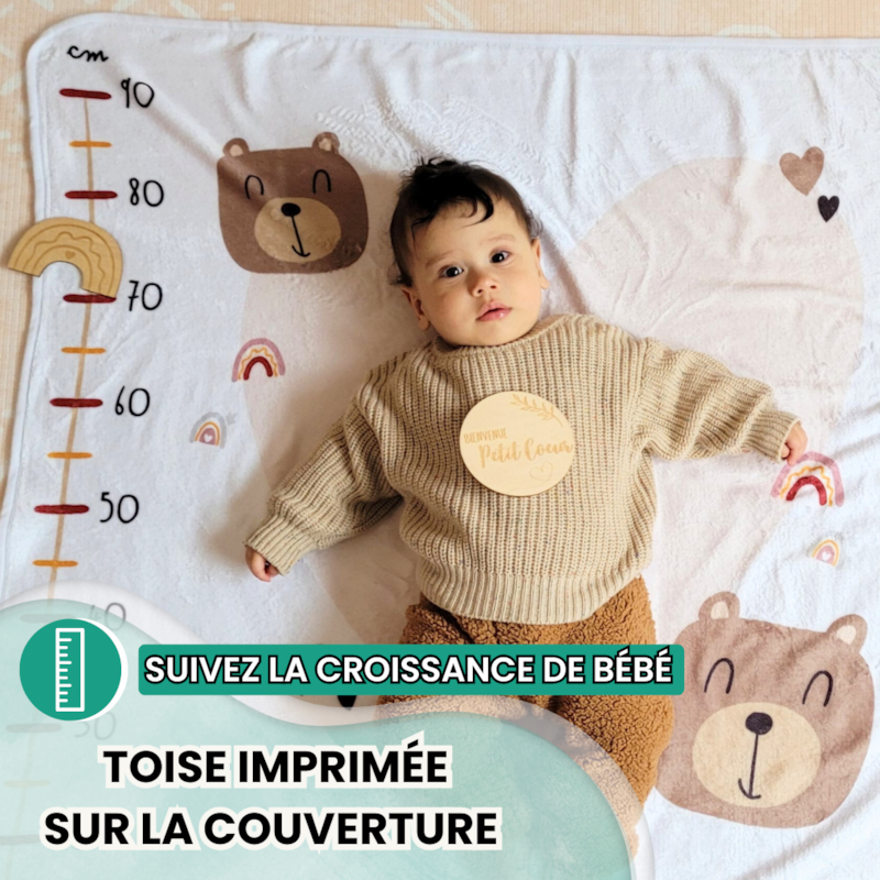 Couverture étape bébé - tapis photo mois (Keep love) - Image 3