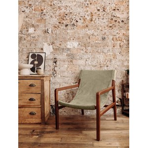 Le fauteuil en velours - vert sauge