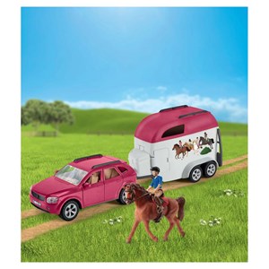 72223 voiture avec remorque pour chevaux