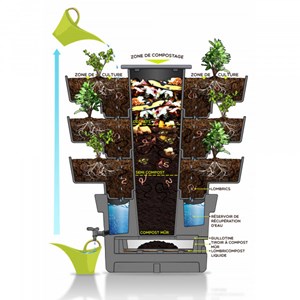 Wormgarden fuchsia 3 jardinières