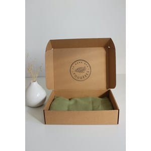 Bouillotte micro onde -  lin vert olive