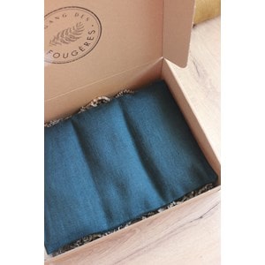 Bouillotte micro onde -  lin bleu prusse