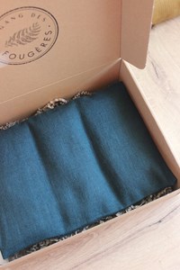 Bouillotte micro onde -  lin bleu prusse
