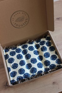 Bouillotte micro onde - rosaces bleues