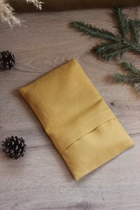 Petite bouillotte - lin jaune moutarde