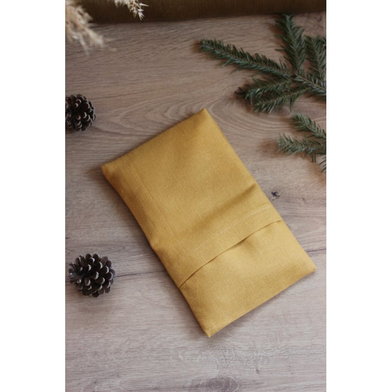 Petite bouillotte - lin jaune moutarde