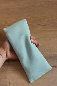 Masque yeux yoga - lin bleu céladon
