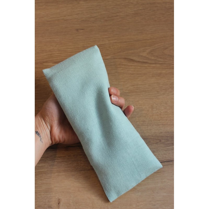 Masque yeux yoga - lin bleu céladon