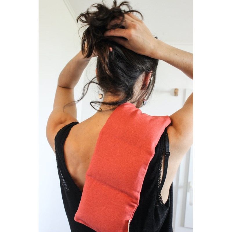 Bouillotte cervicales lin coquelicot