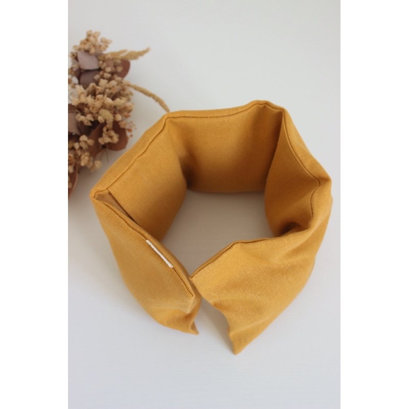 Bouillotte cervicales lin jaune moutarde