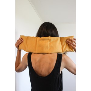 Bouillotte cervicales lin jaune moutarde