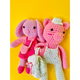 Kit de crochet : 2 kits cochon et bunny