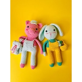 Kit de crochet 2 kits cochon et lapinou