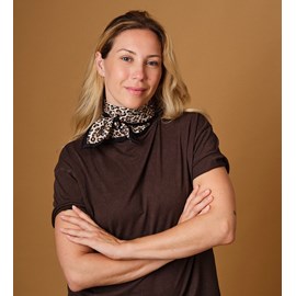 Foulard petit léopard en pure soie