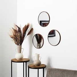 Lot de 3 miroirs effet bois