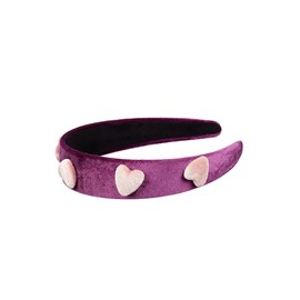 Serre tete violet -coeurs roses - souza