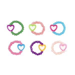 6 bagues bff colorees coeurs