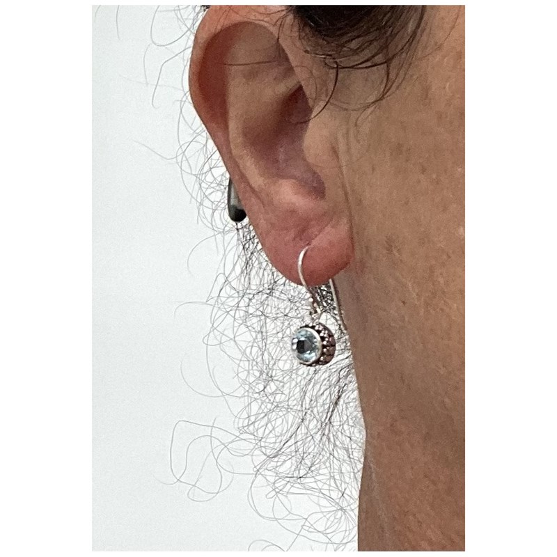 Bijoucolor - Boucles d'oreille topaze bleue