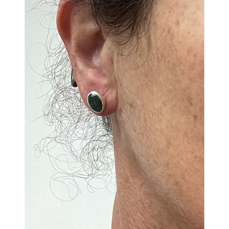 Bijoucolor - Boucles d'oreille malachite