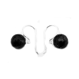 Boucles d'oreilles cristal noir facetté