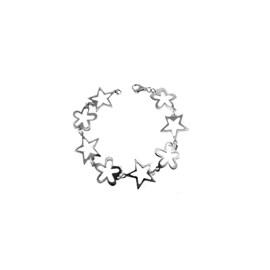 Bracelet en argent étoiles et fleurs
