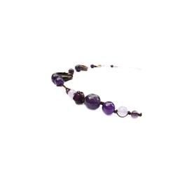 Collier, pierres naturelles violettes