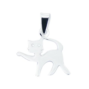 Pendentif chat en argent