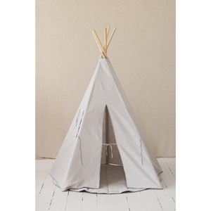 Tente tipi avec tapis gris pigeon