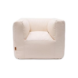 Fauteuil pouf enfant blanc twill natural