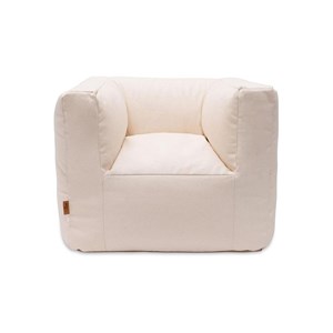 Fauteuil pouf enfant blanc twill natural