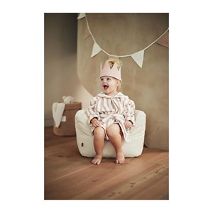 Fauteuil pouf enfant blanc twill natural