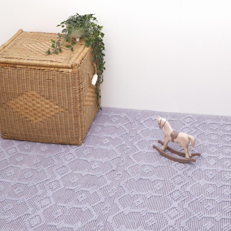 Tapis coton blonder mauve par nattiot -