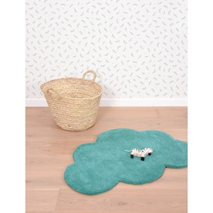 Tapis coton forme nuage (vert) par lilip