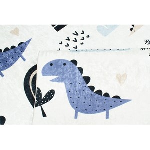 Tapis enfant dinosaures happy bleu par n