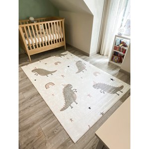 Tapis enfant dinosaures happy vert par n
