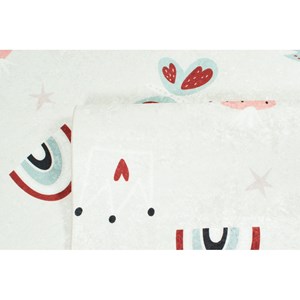 Tapis enfant coeur et arc en ciel rose p