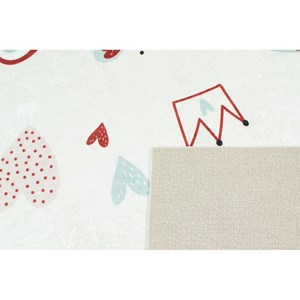 Tapis enfant coeur et arc en ciel rose p