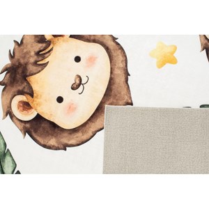 Tapis enfant lions happy beige par nazar
