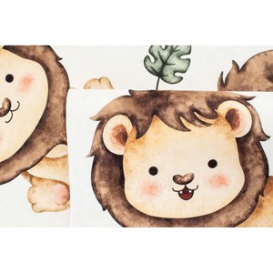 Tapis enfant lions happy beige par nazar